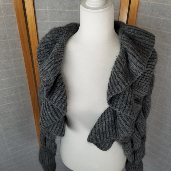 H&M Sweaters Hm Ruched Shrug Knit Bolero Cardigan Mohair Wool